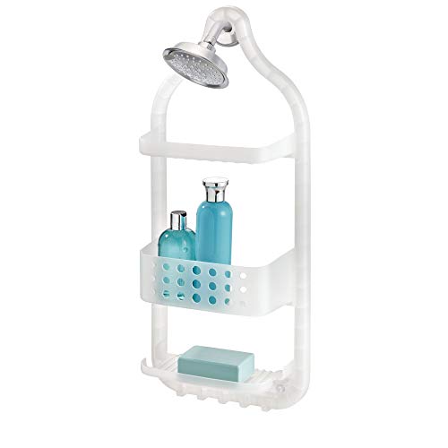 iDesign Circlz Plastic Hanging Shower Caddy, Extra Space for Shampoo, Conditioner, and Soap with Hooks for Razors, Towels, Loofahs, and More, 5