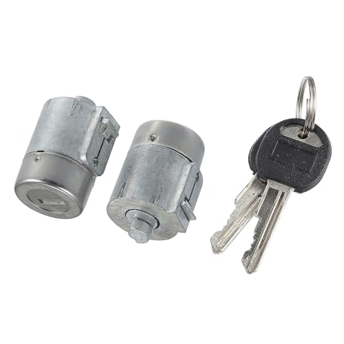 Key and Lock Cylinder Bundle Front Door Lock Cylinder with 2 Keys Barrels Repair Maintenance for C1500 12549131 Vehicle Lock Mechanism Keys