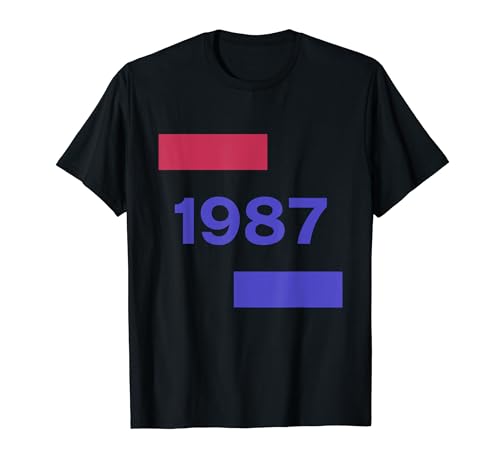 Declaración audaz del año retro 1987 de Color Block Camiseta