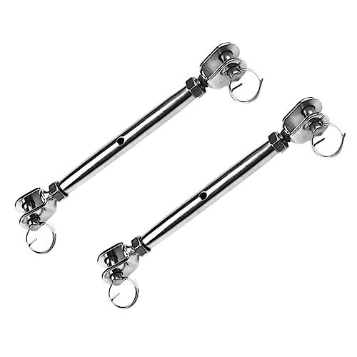 Gatuida 2 piezas Tensores de Quijada de acero inoxidable para cuerda de alambre, cuerpo cerrado, herramienta de apriete resistente a la corrosión miniatura 1