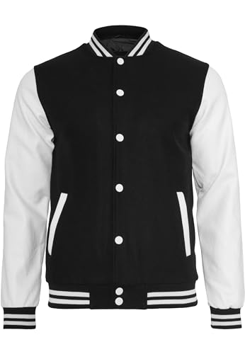 Urban Classics Oldschool College Jacket TB201 Slim Fit, Chaqueta, Hombre, Multicolor (Black/White), XL