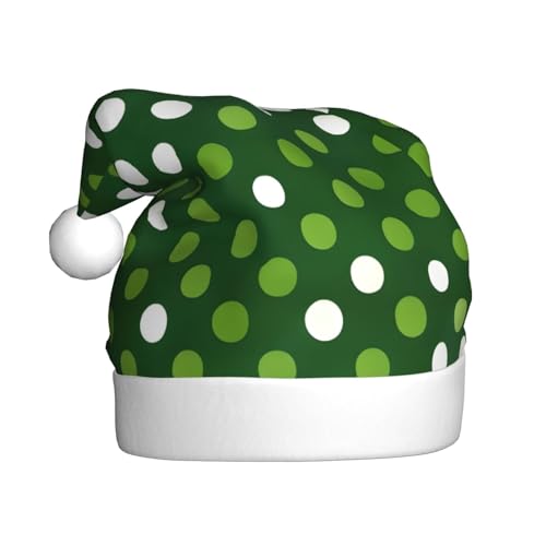 HTTUP Sombrero de Navidad con estampado de lunares verdes para hombres y mujeres, para decoración de fiestas, Año Nuevo, celebraciones, Navidad