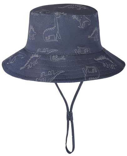 Image of Urban Virgin Baby Sun Hat UPF 50+ Sun Protective Toddler Bucket Hat Summer Kids Beach Hats Wide Brim Outdoor Play Hat for Boys Dark Grey 6-12 Months