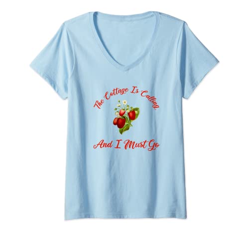 Femme The Cottage Is Calling And I Must Go Cottagecore Fraise T-Shirt Cover