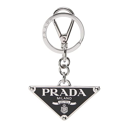 [プラダ] キーリング キーホルダー メンズ シルバー金具 PRADA 2PS057 66A F0002 ブラック [並行輸入品]