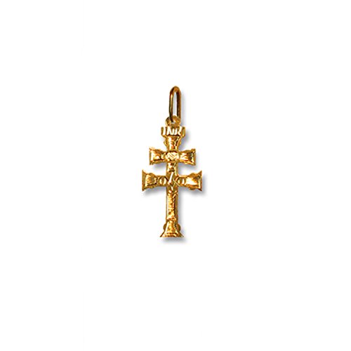 Croix de Caravaca en or 18 carats gravée à la main bijoux Sebaoth