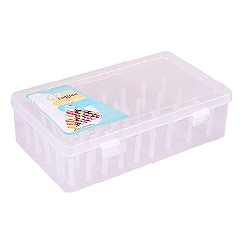 Milageto Caja de de 42 carretes Bobina Artesanal de Gran Capacidad Organizador Claro Caso