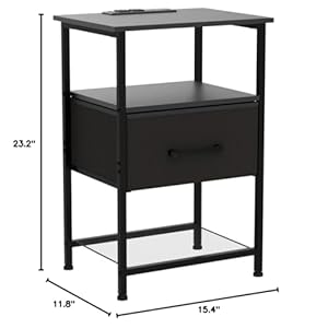 Nightstands Set of 2 with Charging Station and Drawer, End Table Bedside Table with 20 Colors LED Light Strip and 2 Layers Shelf for Bedroom Living Room Sofa Couch (Black) Nightstands Set of 2 with Charging Station and Drawer End Table Bedside Table with 20 Colors LED Light Strip and 2 Layers Shelf for Bedroom Living Room Sofa Couch Black