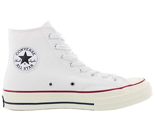 Image of Converse Unisex Chuck Taylor 70s High Top Sneakers, White /Garnet /Egret, 8.5 US Women /6.5 US Men