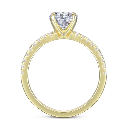 14K Gold 1.0 CT 4-Prong Round Brilliant Cut Engagement Ring Moissanite Ring for Women3