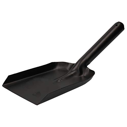 Unibos Heavy Duty Metal Coal Hand Shovel | Black Durable One Piece Fireplace Scoop for Coal and Ashes | Multipurpose Metal Dust Pan