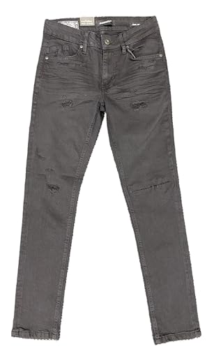 M.Society - Mens Stretch Skinny Fit Jet Black Jeans (MS-80336)