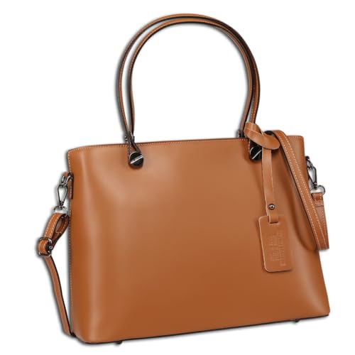 Sac à bandoulière en cuir femme Toscanto marron clair pour vos sorties urbaines