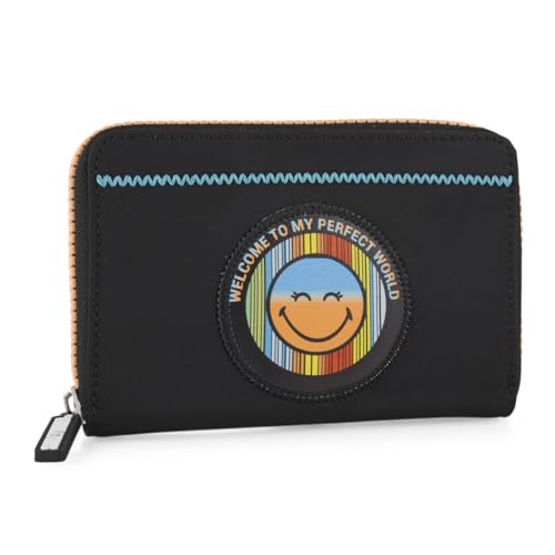 Smiley World - Portefeuille Femme Multi Rangement. Blocage RFID. Porte Monnaie Femme. Porte Feuilles pour Femme Tendance - Porte Monnaie Multipoches Femme -...