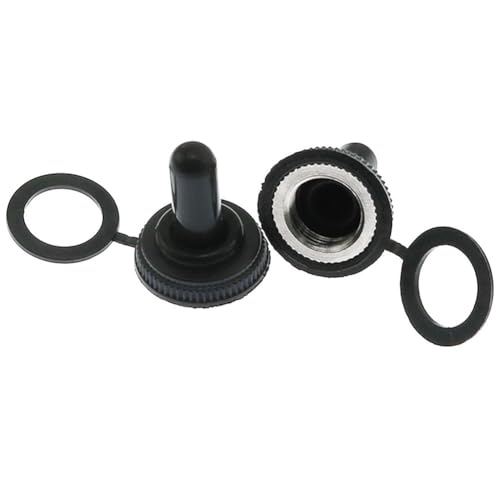 Auratrove 10 paquetes de 12 mm de goma para interruptor de palanca, tapa antipolvo impermeable para eje de 24 mm, protector negro para interruptores de 220 V