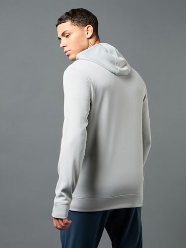 Image of TECHNOSPORT Mens Fleece Slim Fit Solid Regular Fit Hooded Jacket with Techno Warm+, Fast Dry for Winter Use