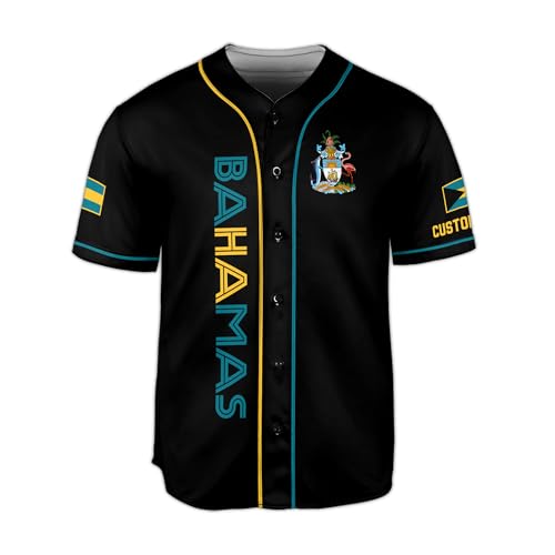 Camiseta personalizada de béisbol Bahamas para hombres, jersey Bahamas para hombres, jersey de béisbol Bahamas miniatura 4