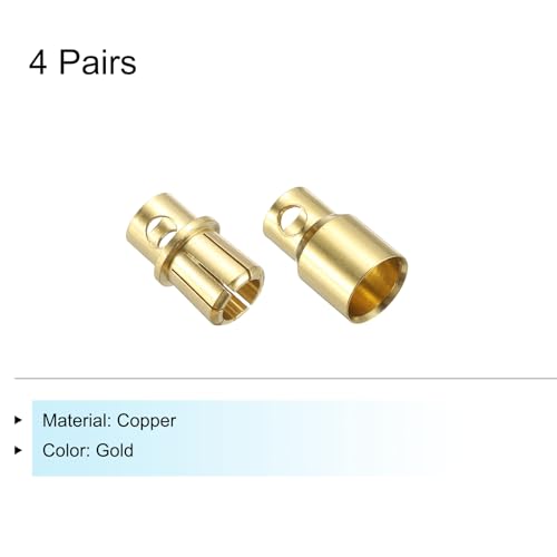 Conectores Banana 4 pares 8mm macho y hembra miniatura 3
