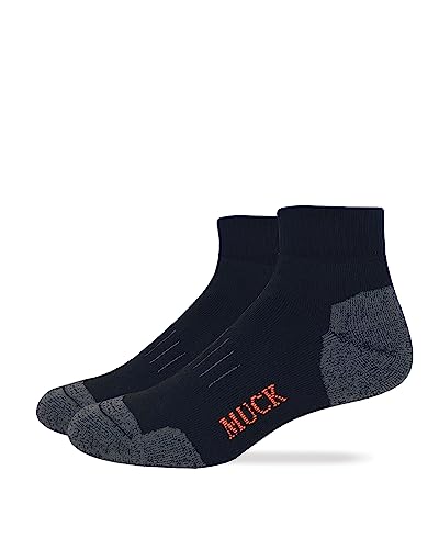 MUCK Boot Mens Ultra Dri Full Cushion Quarter Socks 2 Pair Pack