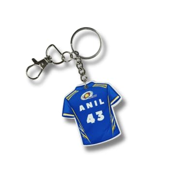 Zoomin Personalized MI Jersey Shape Keychain with Custom Name and Number | Blue Wave IPL Cricket Fan Keyring | Mumbai Indians Acrylic Keychain | Fan Merchandise Gift-image-11
