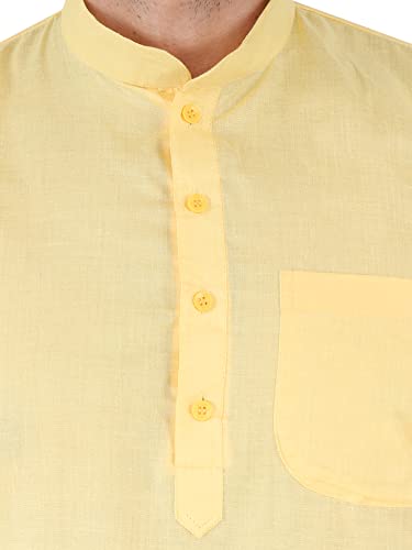 Image of Sadree Men's Cotton Blend Light Weight|Knee Length|Mandrin Collor|Relax comfert|Classic Style Kurta Pyjama Set