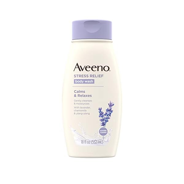 Aveeno Stress Relief Body Wash with Soothing Oat, Gently Cleanses and Moisturizes with Lavender Scent, Chamomile & Ylang…