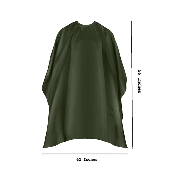 MAKSTILE Professional Hair Cutting Cape for Salons & Home Use | Waterproof & Adjustable Barber Cape | Hairdresser Cape for Styling, Cutting & Coloring | Size: 42x56 Inches | Pack of 1 (Military Green) - Image 5 thumbnail