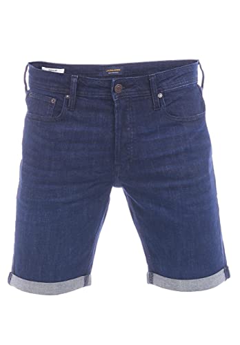 Jack & Jones JJIRICK Pantalones Vaqueros Cortos para Hombre, Corte Ajustado, Pantalones Cortos básicos elásticos, de algodón, Bermudas, Pantalones de Verano, Azul Denim Ra110, M