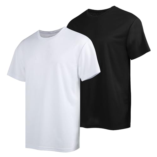 Image of 3 Pack Men's Quick Dry T Shirts Athletic Running Workout Short Sleeve Shirts for Men Active Crew Neck Tops