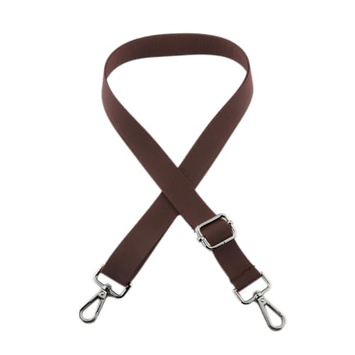 1 Stück Taschengurt 2,5cm Breit für Damen Herren mit Karabiner,Verstellbarer 75-145cm Taschenriemen,Ersatz Schulterriemen Schultergurt,für Duffel Kameratasche Laptoptasche,Braun,Schwarze Schnalle
