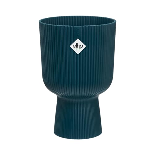 Elho Vibes Fold Coupe 14-100% Recyclable Flower Pot - Indoor Plant Pot - Ø 13.9 x H 21.0 cm - Blue/Deep Blue