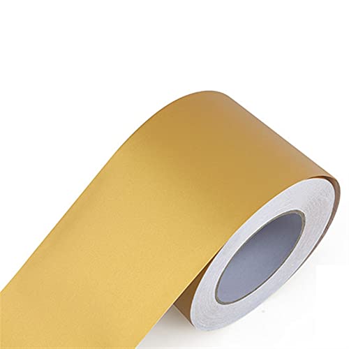 Moulure décorative mur et plafond bordure autocollante PVC or mat 8cm x 5m