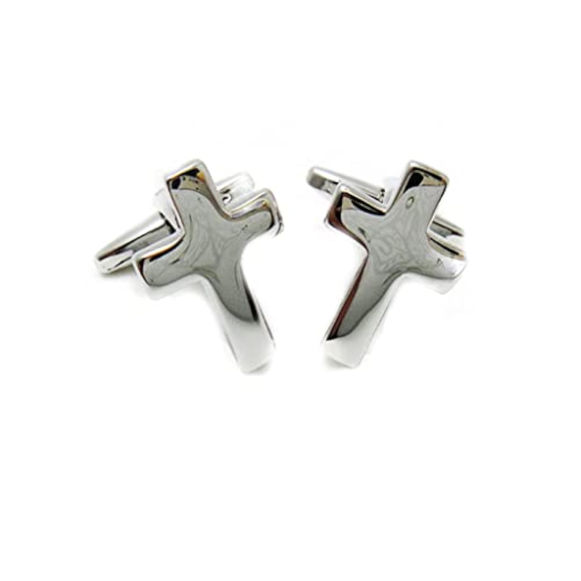 Men's High Polished Brass Cross Cufflinks, Elegant Gift