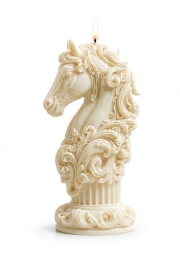 Beautiful Soy Wax Candles for Home Decor, Elegant White Aesthetic Candle for Bathroom, Living Room & Bedroom, Long Burning Scented Decorative Diwali Gift (Horse Sculpture Candle) Deal