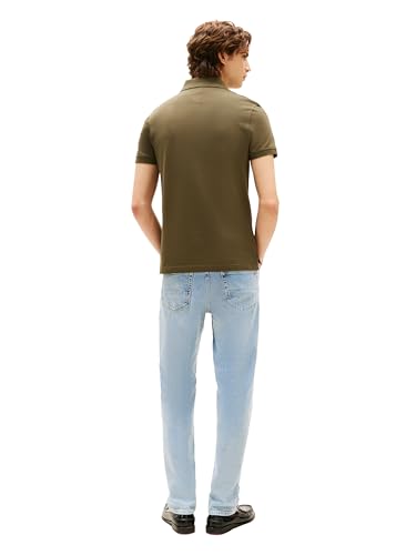 Image of Tommy Hilfiger Men's Short Sleeve Polo Shirts in Slim Fit with Stretch and Organic Pique Cotton
