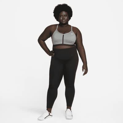 Nike Indy Women's Light-Support Padded V-Neck Sports Bra Smoke Grey/Black #TOP2