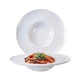 11 Inches Pasta Bowls Set of 2, 10 Ounce Soup Plates with Wide Rim, Salad Bowls for Soup, Dessert,Spaghetti, Lucheon Plates for Kitchen and Eating, Microwave and Dishwasher Safe, Light Blue