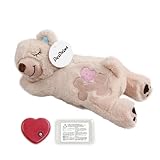 PetPrime Dog Plush Toy Heart Beat Puppy Plush Bear Toy with Warmer Bag Pet Soft Anxiety Puppy Relief Toy for Puppy Dogs Heart Beat Stuffed Animal Puppy Sleeping Buddy Anxiety Dog Toy