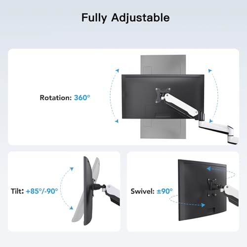 Image of HUANUO Triple Monitor Stand - Full Motion Articulating Monitor Mount Fit Three 17 to 32 inch LCD Computer Screens with Clamp, Grommet Kit