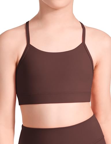 Image of CRZ YOGA Girls Butterluxe Y Back Sports Bra | Light Support, Removable Pads, Yoga, Athletic, Extremely Soft, Scoop Neck, Spaghetti Straps, for Teen