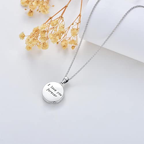 Meiderbo Mother And Daughter Locket Necklace That Holds Pictures S925 Sterling Silver I Love You Forever Locket Pendant Mom Kisses Son Jewelry Gifts For Women Mom #TOP2