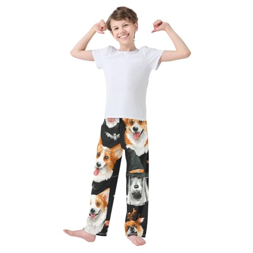 ZZXXB Puppy Dogs Happy Halloween Boys Long Pants Soft Trousers Elastic Waist Kids Lounge Bottoms with Pockets S-XL3