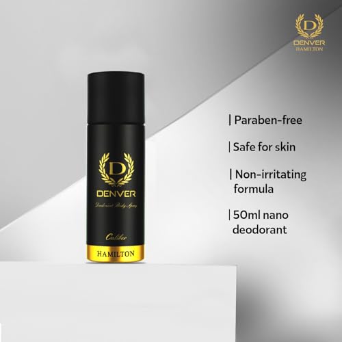 Image of DENVER Pride, Caliber, Imperial, Black Code & Honour Nano Deodorant For Men 50 ML Each, Pack Of 5 | Long Lasting Fragrance