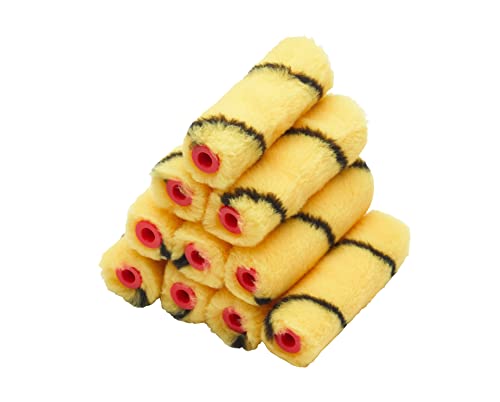 ProDec 10er-Packung gewebte langflorige 100-mm-Mini-Farbrolle für ein glattes Finish beim Malen mit Handwerks- und Heimwerker-Dispersionsfarben an Innenwänden und Decken