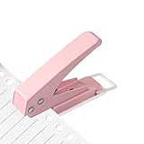 Kvoike Heavy Duty Paper Punch - 15 Sheet Capacity, Metal Hole Puncher for Id Card, Luggage Tag, Name Tag and Badge Holder, Pink
