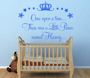 60 Second Makeover Limited Personalised Once Upon A Time Prince Wall Sticker Boys Bedroom Kids Decal Nursery Magical Theme
