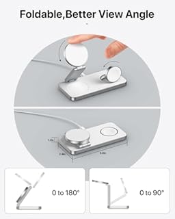 Keepro 3 in 1 Wireless Charging Station for iPhone Magnetic Portable, Fast Wireless Charger Stand for iPhone Air/17e/17/16/15/14/13/12, AirPods Pro 3 2 Apple Watch (Adapter Included)-White