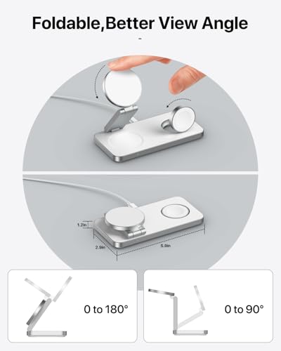 Keepro 3 in 1 Wireless Charging Station for iPhone Magnetic Portable, Fast Wireless Charger Stand for iPhone Air/17/16/15/14/13/12, AirPods Pro 3 2 Apple Watch (Adapter Included)-White - Image 3