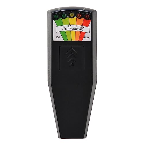 CJBIN K2 EMF Meter, Tragbarer Elektromagnetischer Strahlungsdetektor, 5 LED Ghost Hunting Equipment, K2 EMF Messgerät, für Büro, Zuhause, Geisterjagd, 50 Hz–20.000 Hz, Schwarz