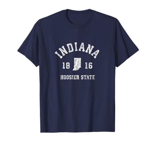 Indiana T-Shirt Vintage Sports Design Retro in State Tee T-Shirt